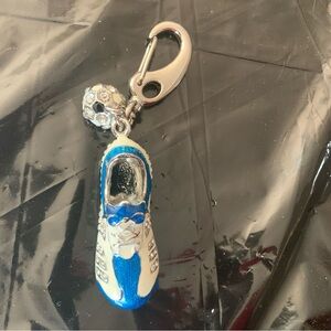Blue and Silver Enamel Soccer Clit Keychain Charm/flush card 4 G